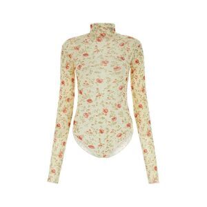 PRADA Floral Print Turtleneck Bodysuit Women PRINTED T-Shirts & Tops